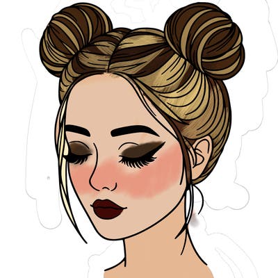 woman with hair buns