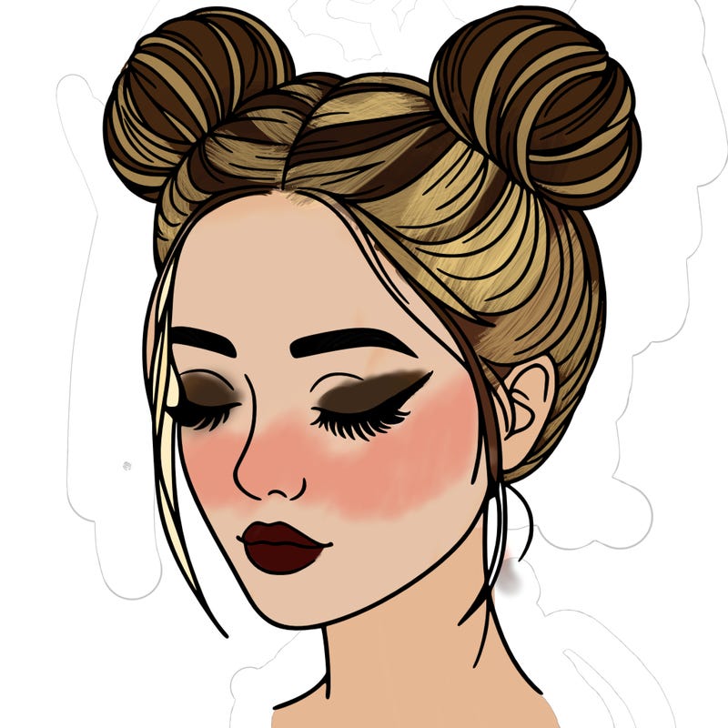 woman with hair buns