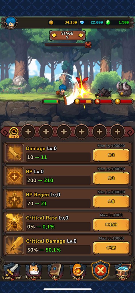 Dragon Slayer IDLE RPG - Dragon Slayer IDLE RPG gameplay screen showing pixel art battle and character upgrade menu