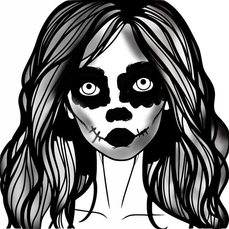 scary beautiful realistic girl