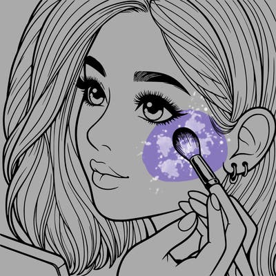 a realistic girl doing her makeup