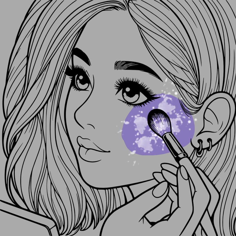 a realistic girl doing her makeup