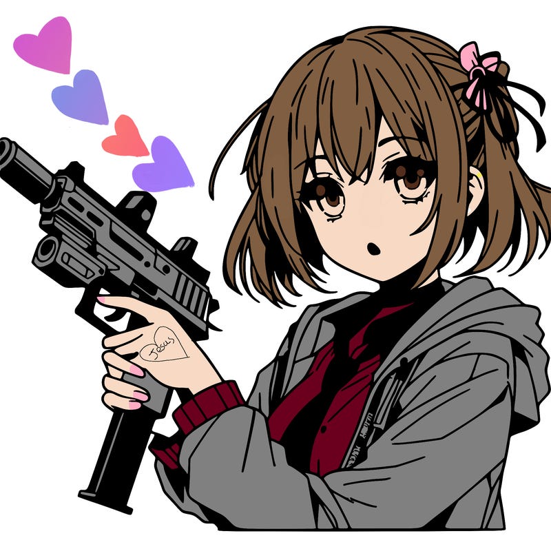 anime girl with a gun