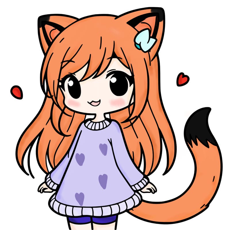 girl with cat ears and tail