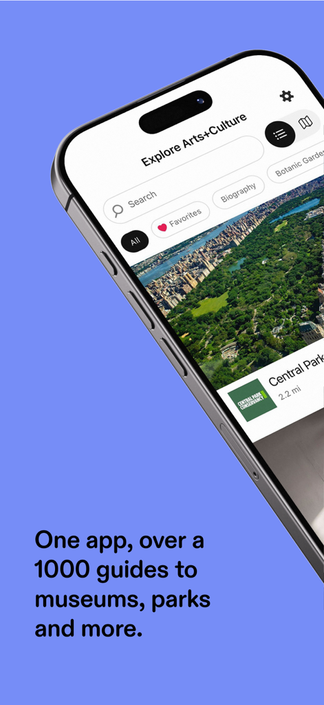 Connects: Arts+Culture - Bloomberg Connects mobile app interface for museum and park guides