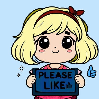 little girl holding plz like sign