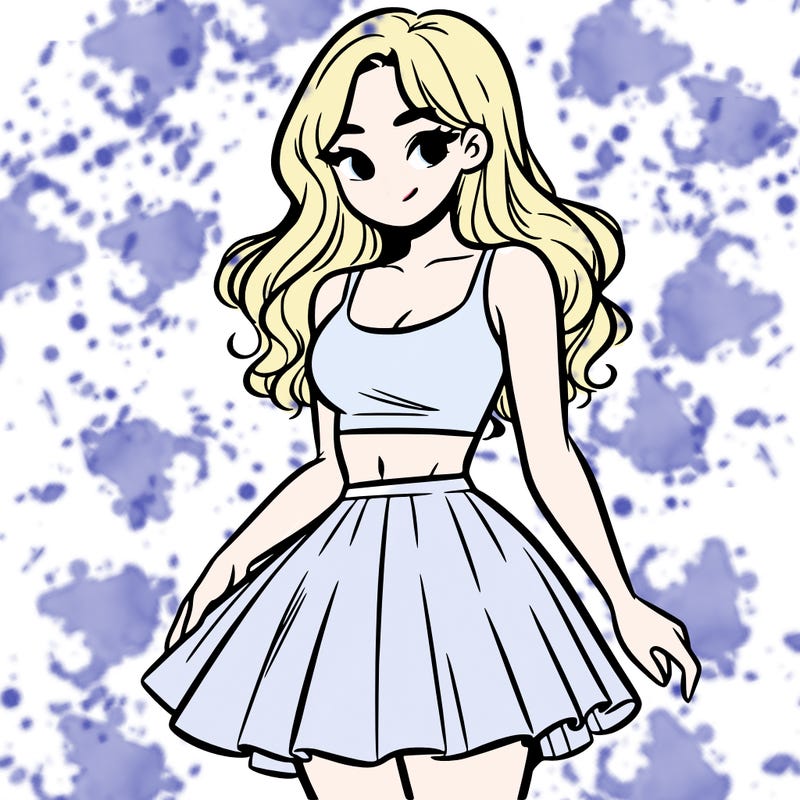 woman in a skirt and crop top