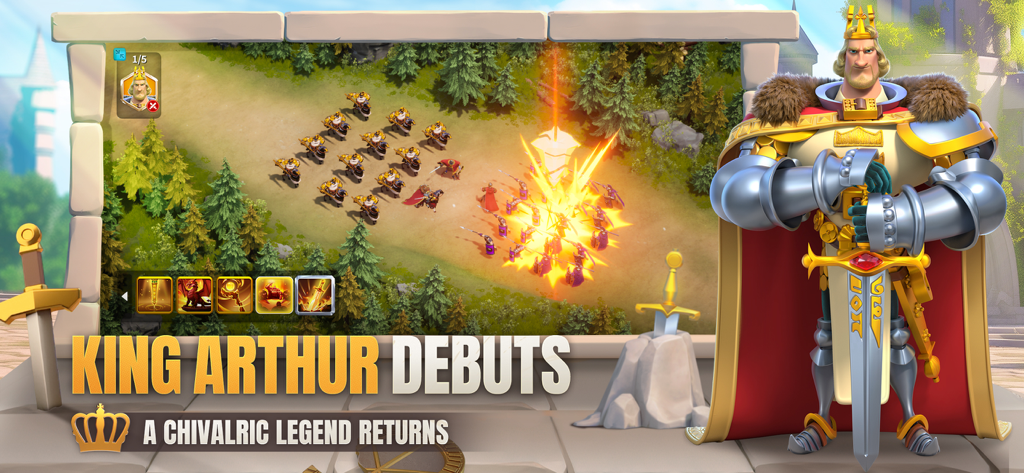 King Arthur legendary commander debut with tactical battle scene in Rise of Kingdoms