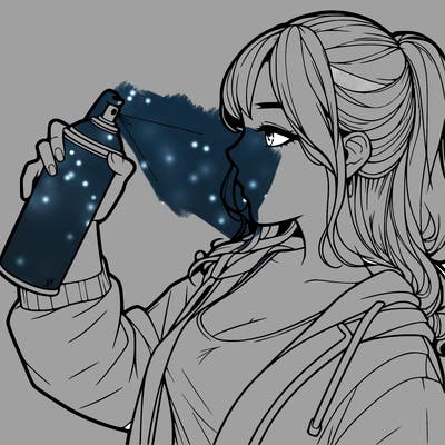 a realistic girl spray, painting