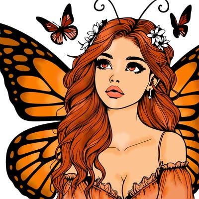 butterfly fairy realistic girl