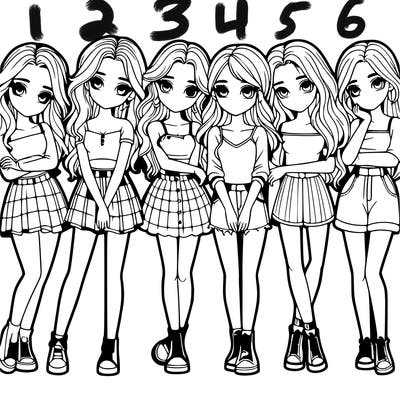 a group of girls realistic