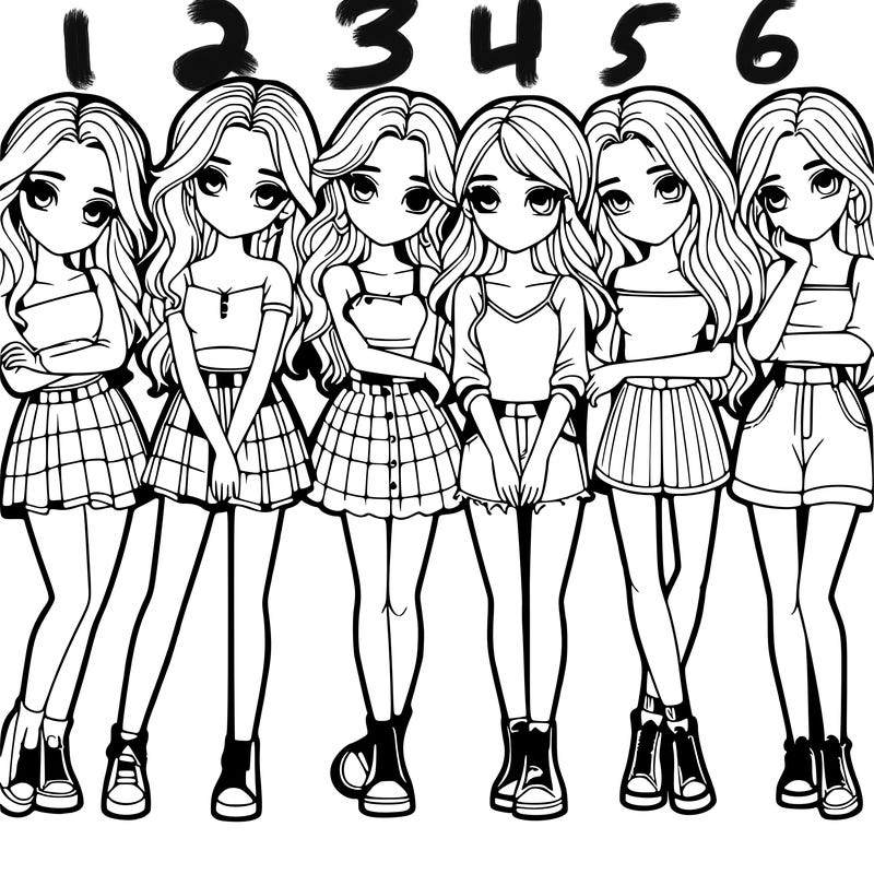 a group of girls realistic