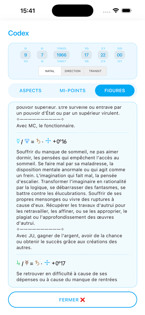 Odysseus® - Detailed interpretations of planetary pictures and midpoints in the Odysseus astrology app Codex