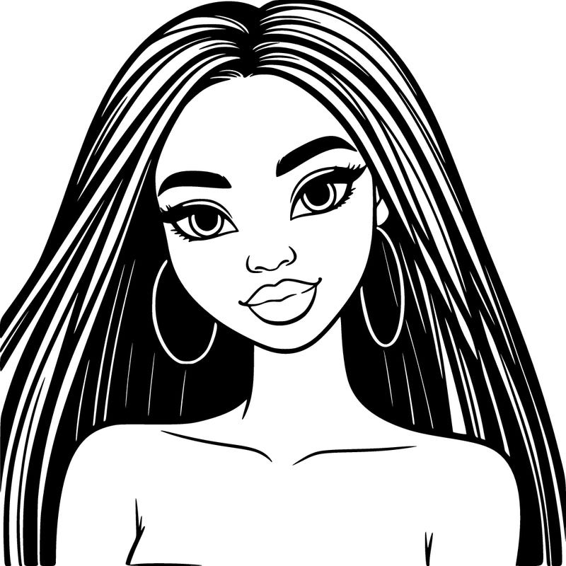 beautiful black woman with straight hair