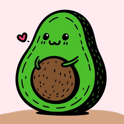 an avocado hugging an avocado