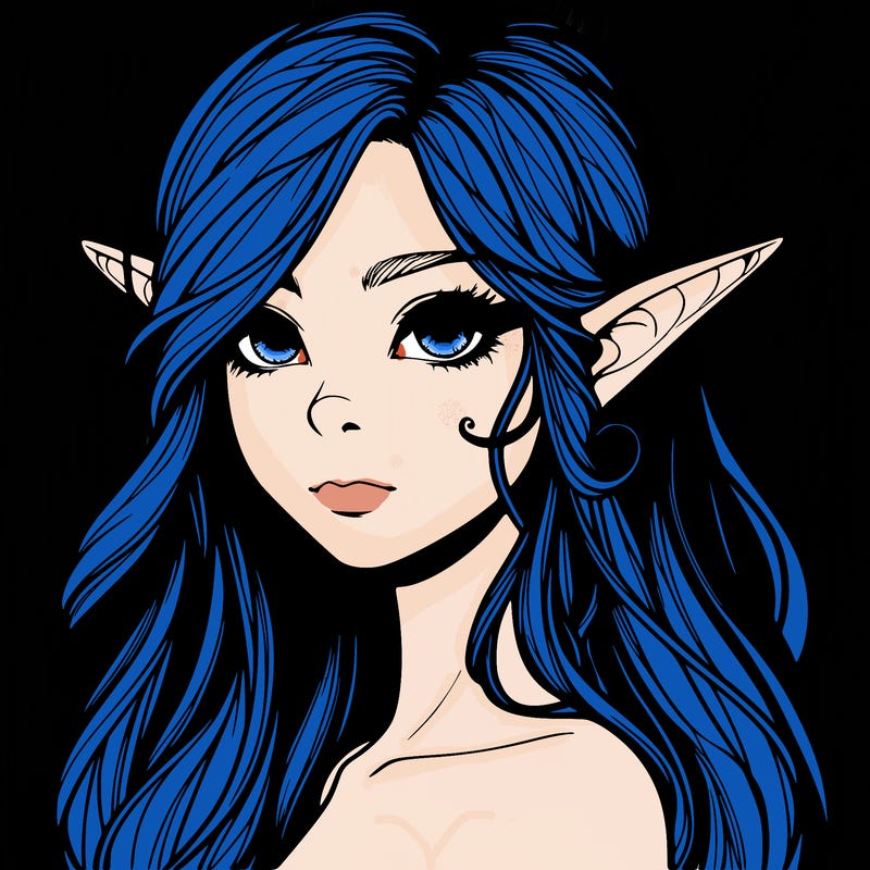 elf girl realistic dark fantasy