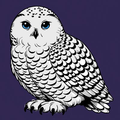 realistic snowy owl