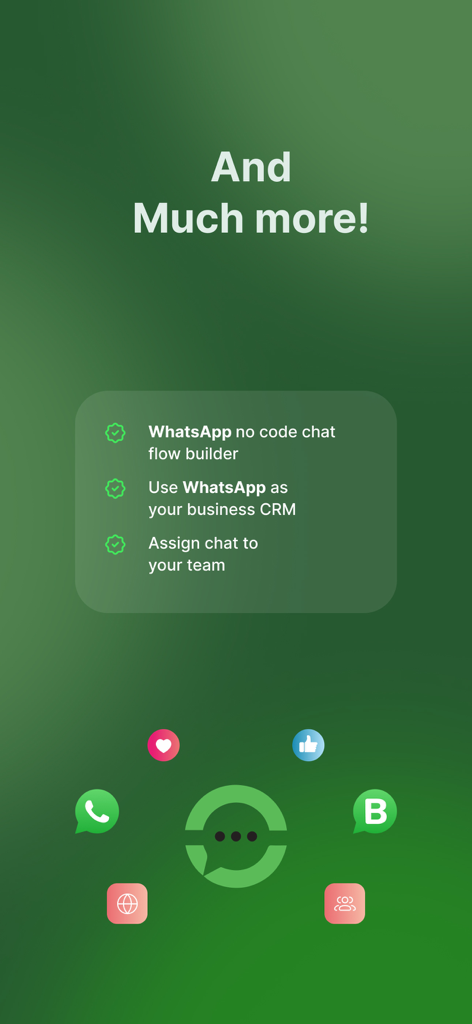 Urban Chat Bot - Lista de características de Urban Chat Bot que incluye CRM de WhatsApp y constructor de flujos de chat sin código