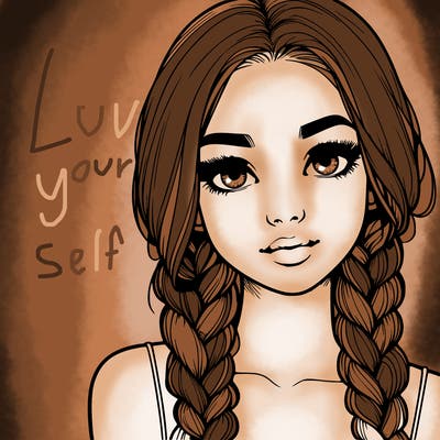 realistic girl with braids