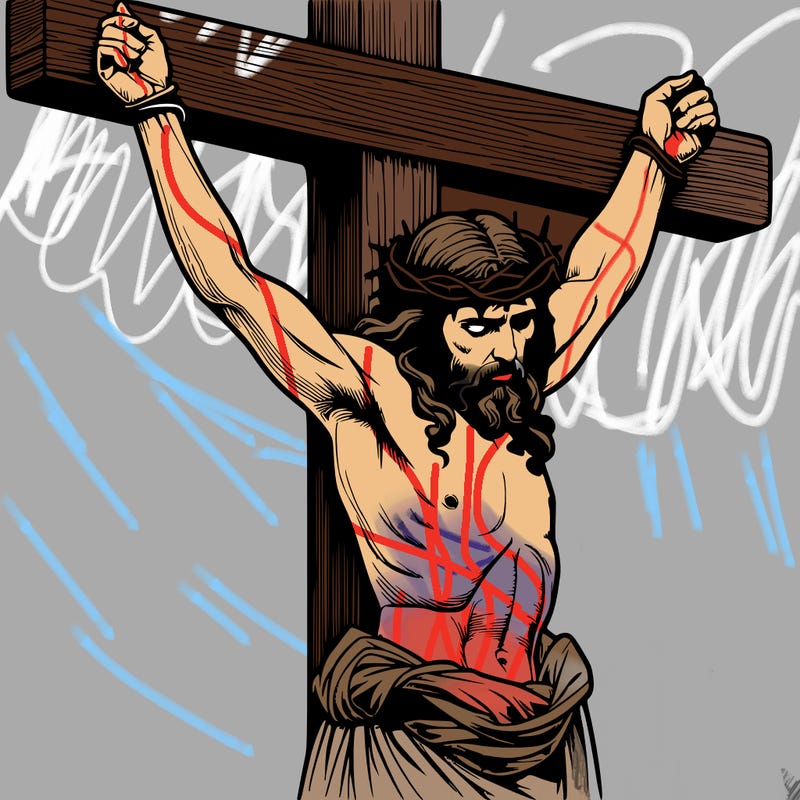 jesus realistic on the cross