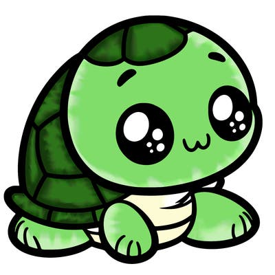 cute little animated turtle