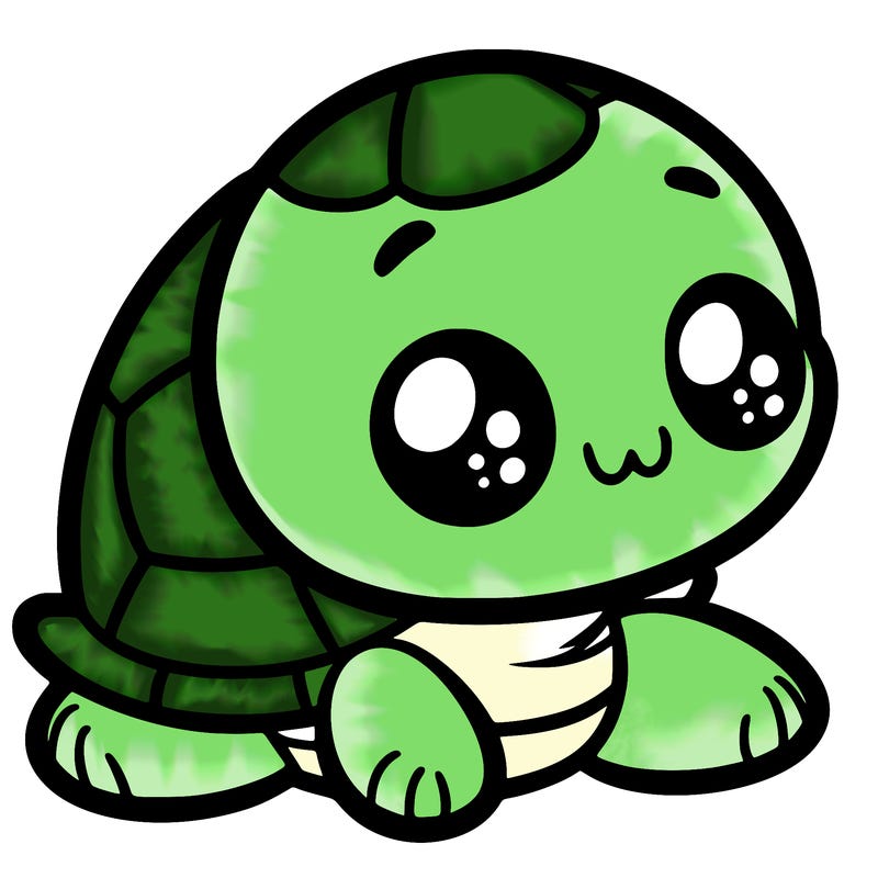 cute little animated turtle