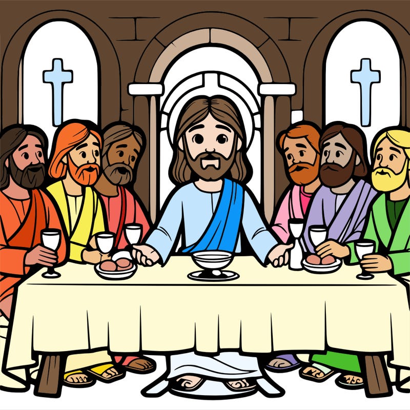 jesus shares the last supper with his apostles