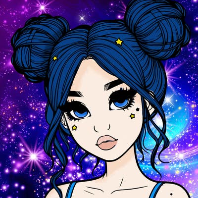 realistic girl with space buns