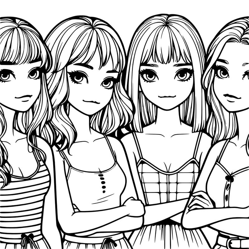 four realistic girls