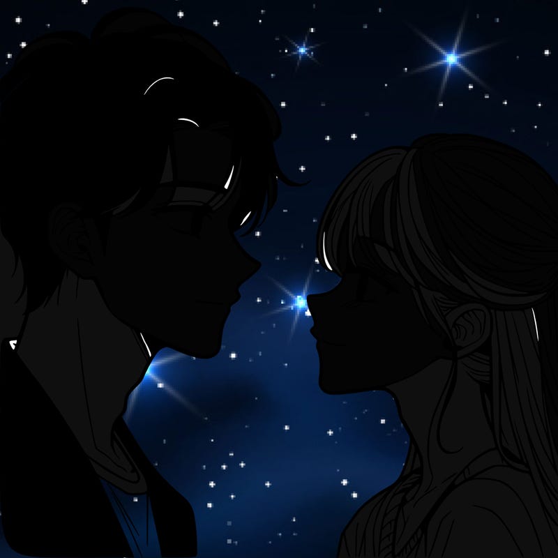manhwa style two couple looking at each other