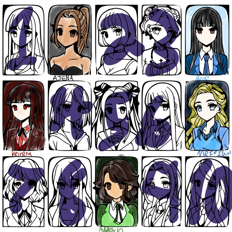 girls that look diffrent anime