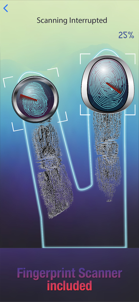 Fingerprint scanner feature of the Face Lie Detector prank app