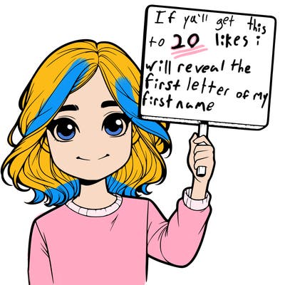 realistic girl holding up a sign