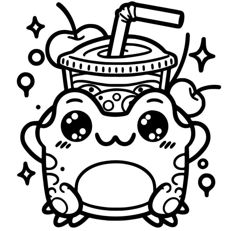 kawaii frog boba