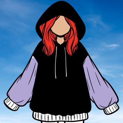 girl in oversized hoodie