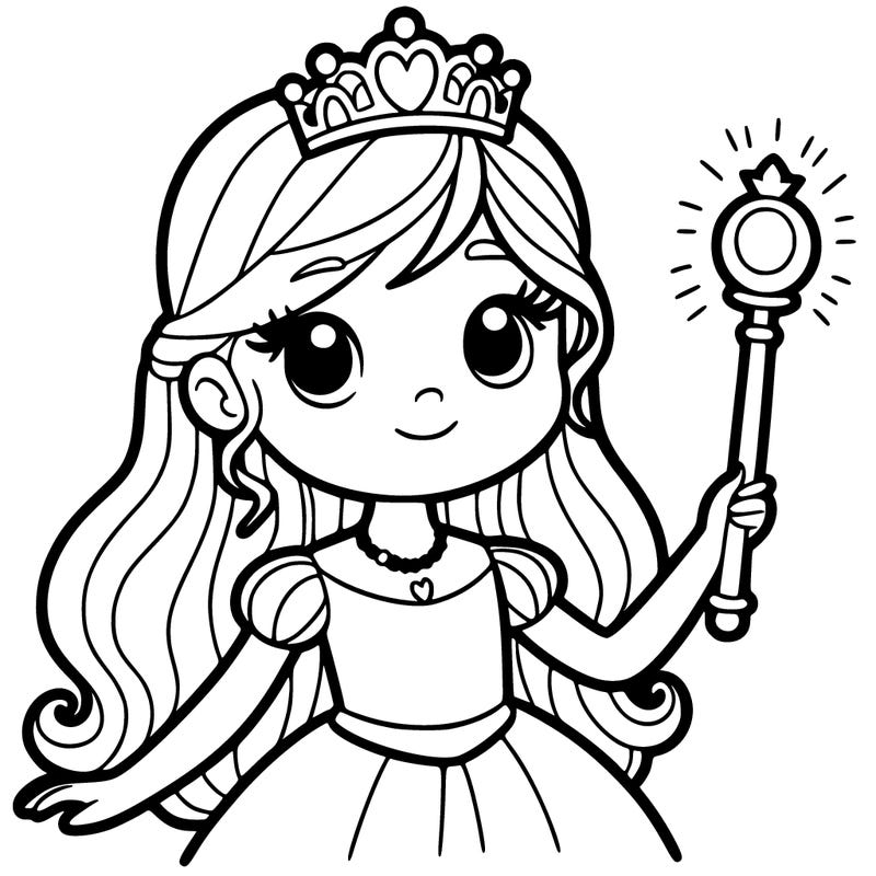 princess with a crown and scepter