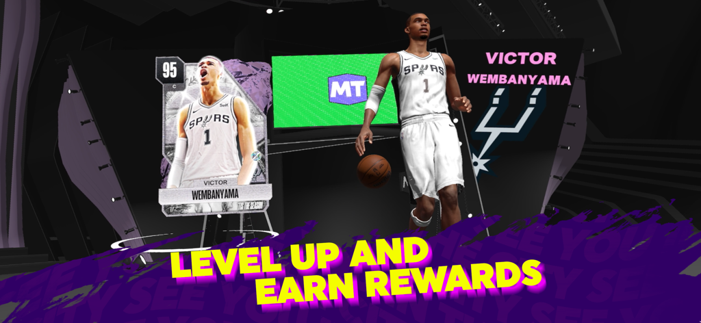 NBA 2K24 MyTEAM - Victor Wembanyama player card and rewards screen in NBA 2K24 MyTEAM