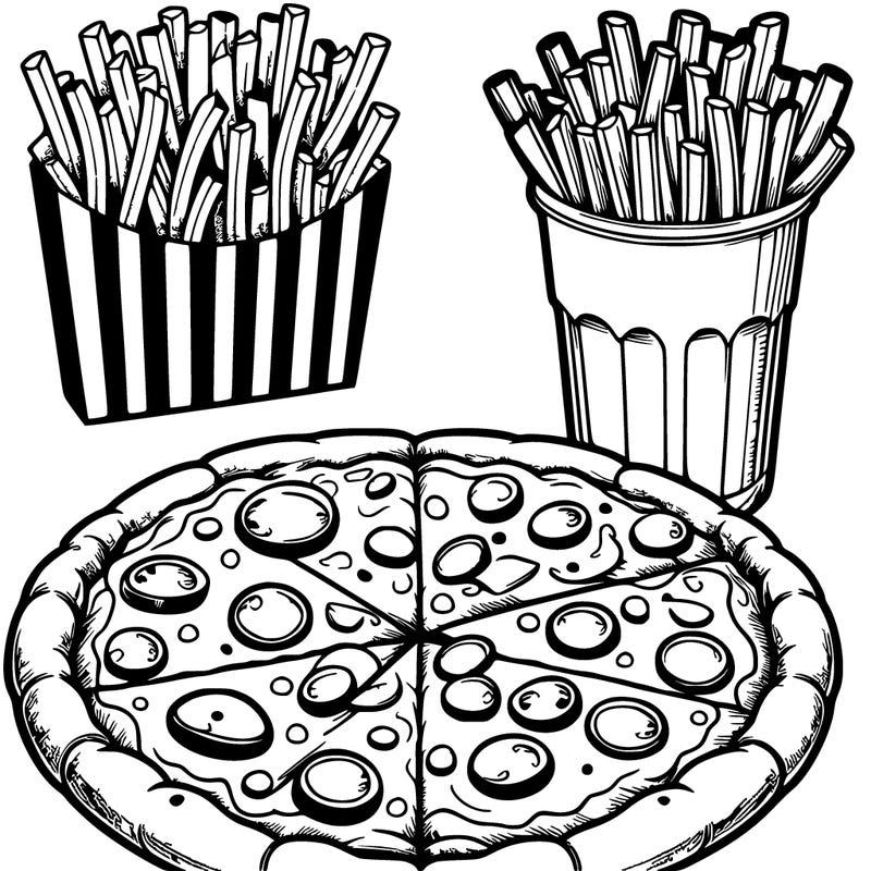 pizza and fries