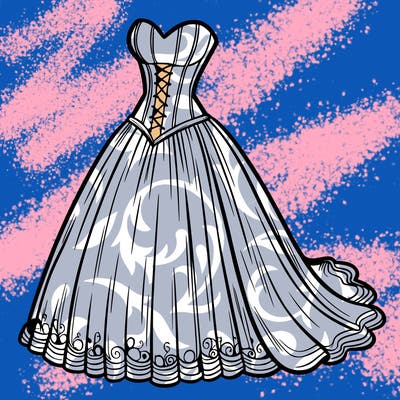 wedding dress-corset and a long and flowy skirt