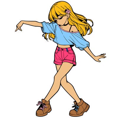 realistic girl danceing