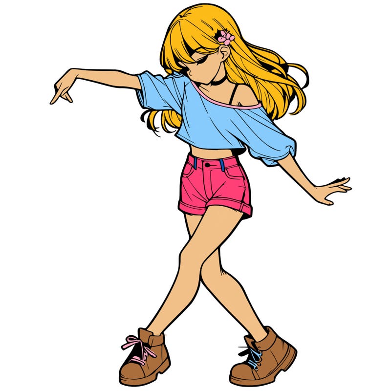 realistic girl danceing