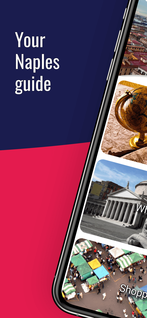 나폴리 여행 가이드 모바일 애플리케이션 환영 화면