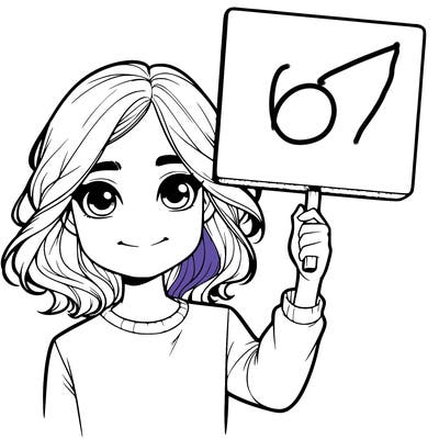 realistic girl holding up a sign