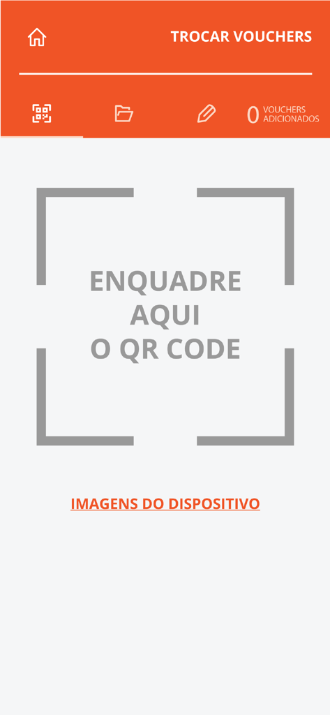 Interface of the Bertrand 1732 app showing the QR code scanner for educational voucher exchange.