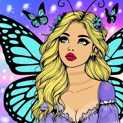 butterfly fairy realistic girl