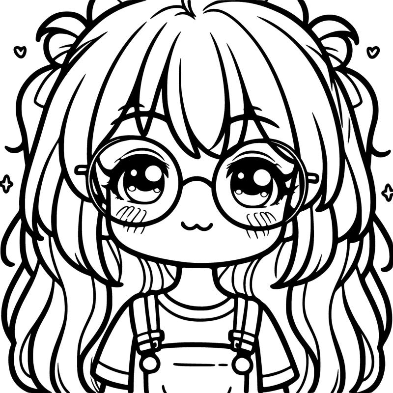 cute girl with glasses realistic