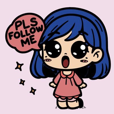 girl saying pls follow me