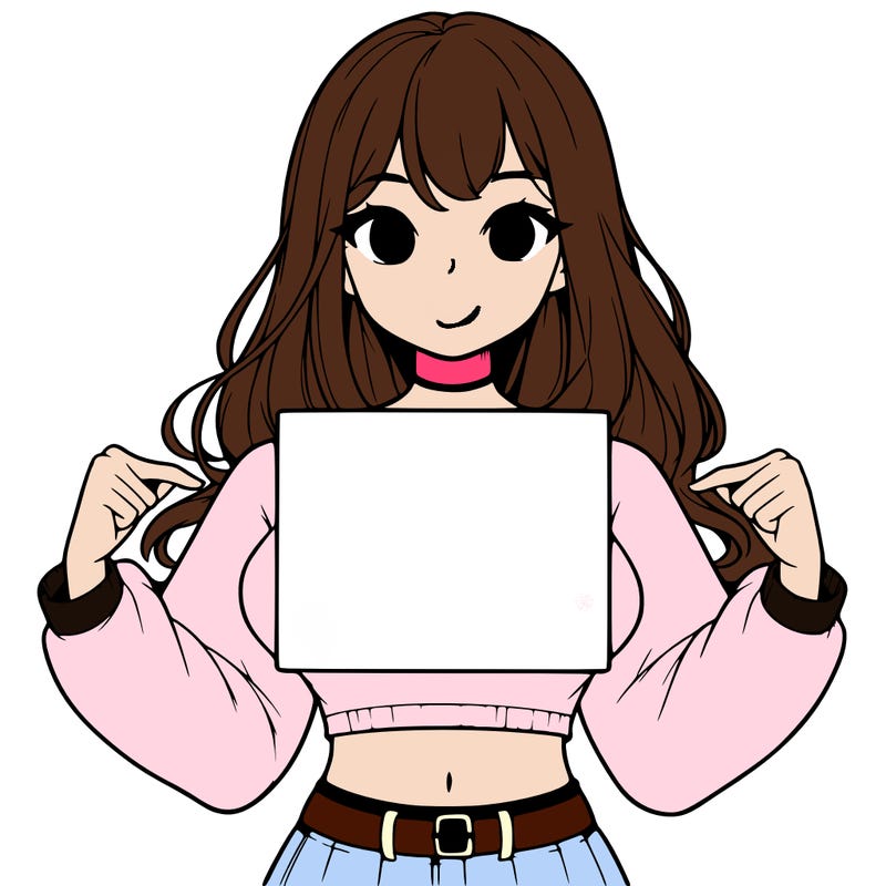 girl holding a blank sign in a long sleeve crop top