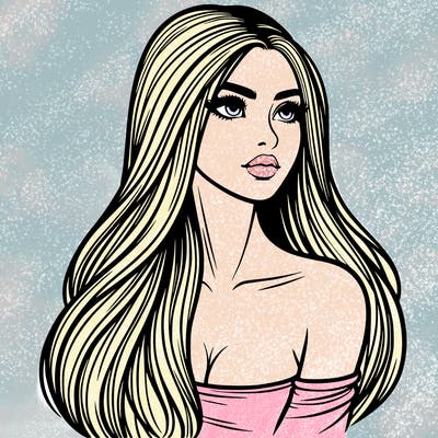 realististic girl long hair