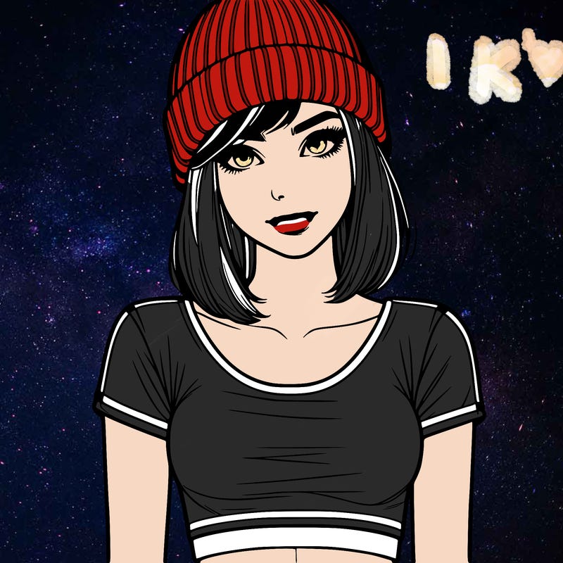 realistic teenage girl with beanie and a crop top